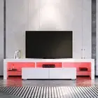 ELEGANT 200cm Entertainment Unit White Handle-free Gloss TV Cabinet Furnituret