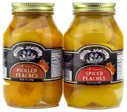 Amish Wedding Old Fashioned Pickled Peach Halves and Spiced Peach Halves Vari...