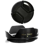 77mm Wide Flower Lens Hood and Lens Cap for Nikon AF 85mm f/1.4D AF 16-35mm f/4