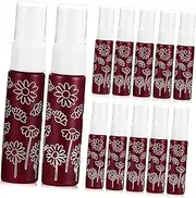 12 Pack Perfume Sprayer Small Glass Bottles Leakproof Mini Atomizers Flower Print Essential Oil Body Mist Refill