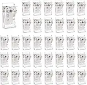 40 Pieces Self-Adhesive Clips, Sticky Spring Clips, Tapestry Plastic Wall Clips, Double-Sided Adhesive Spring Clips for Photo Poster (Clear)