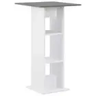 Sleek Design Bar Table Durable Stable Kitchen Furniture With 2 Shelves White