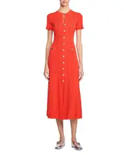 Sandro Milo Button Front Midi Dress