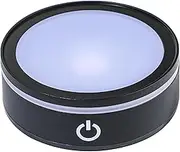 LED Light Base for Crystal 3D Glass Art Colorful Lighted Round Display Stand 6 Lighting Mode Color Change Battery/USB Power(Flat)