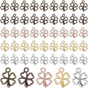 [PH PandaHall] 150pcs Clover Charms, 5 Colors Four Leaf Charm Lucky Clover Charms Pendants Shamrock Charm Hollow Alloy Pendants for St. Patrick's Day Necklace Bracelet Jewelry Making, Alloy, No Gemstone
