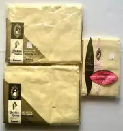 LOTS 3PK Penney's Percale Fine Cotton Yellow 2 Twin Flat Sheets/Pillow Cases Vtg