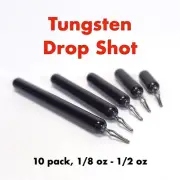 BLACK Tungsten Drop Shot Weights CLEARANCE SALE!! (10 pack, various sizes)