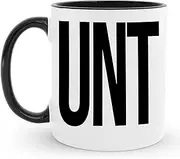 HomeBee Funny C Unt Coffee Mug | Adult Humor, Rude, Offensive Gag Tea Cup | Dishwasher and Microwave Safe Ceramic Mug | 11 oz (White-Black)