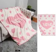 ComfyLuxe XOXO & Heart Pattern Throw Blanket