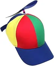 ａ aternee Propeller Hat Baseball Cap Dragonfly Sun Hat Adjustable Funny Helicopter Cap Rainbow Top Hat for Party Costume Fancy Dress, Adult Blue Brim