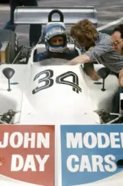 Hans Joachim Stuck talks with team boss Max Mosley in the pits 1974 Old Photo