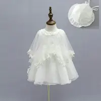 在飛比找蝦皮購物優惠-【Bobo dress】現貨寶寶禮服附帽子披肩 蕾絲花朵蝴蝶