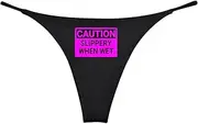 [NE Beauty] Slippery Caution Sign Womens Thong (Set of 1) Cotton With Pink