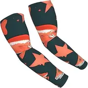 [FSCEV] Salmon Sun Protection Arm Sleeves Outdoor Essentials Cooling Compression Golf Hiking Cycling