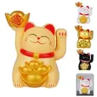 Solar Powered Waving Lucky Cat Feng Shui Wealth Ornament Shop Car Decor