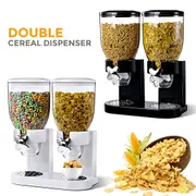 Large Double Cereal Dispenser Container Tank Dry Food Snack Kitchen Canister