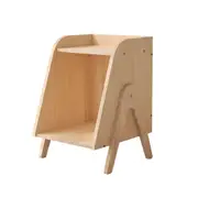 MIUZ Solid Wood Side Table End Table Open Storage Shelf Bedside Table Bedroom Nightstand