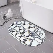 HJLUUFT many Cute Baby Penguins Sketch Diatom Mud Absorbent Mat - Non-Slip and Easy to Clean - for Bathroom,Kitchen,Shower -15.7x23.6in