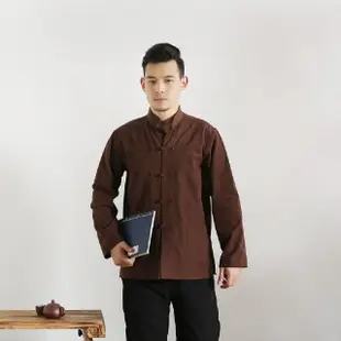 【巴黎精品】唐裝漢服上衣(棉麻盤扣薄款長袖男上衣9色a1bx6)