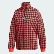 Adidas R.Y.V HOUNDSTOOTH PRINT SWEAT SHIRT 1/2 ZIP jacket Gym yoga~Women sz S~NW