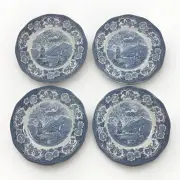 Royal Warwick Lochs of Scotland Blue and White 10-Inch Dinner Plates, Set of 4