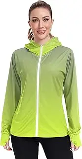 [GAIGEO] Camouflage Green Light Lime Gradient Rash Guard Women Swim Long Sleeve Tops UPF 50+ UV Protection Sun Shirt S