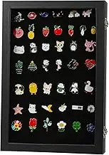 Enamel Pin Display Case, 14" X 9" Shadow Box Pin Holder Display, Dustproof Storage Case with HD Glass for Pins Organizer