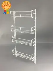 Adjustable 4 Tier Spice Rack Organizer Shelf Stand for Kitchen, White