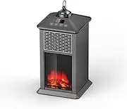Electrical Fireplaace Heating Stove 800W Mute Fireplaces Freestanding 3D Realistic Flame Effect Radiation Free Zone Portable Electric Fireplace Outdoor Patio Heating,Practical