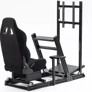 Hottoby Aluminum Racing Simulator Cockpit Stand with Seat & TV Fit Logitech G920