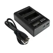 Replacement External USB Dual Charger for Panasonic DMW-BLC12 DMW-BLC12E DMW-BLC12PP DMC-G85K Lumix DC-FZ1000 II DC-G90 Camera