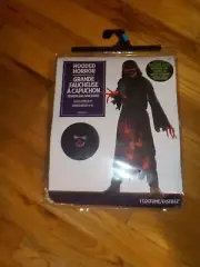 Hooded Horror Costume Glow in the Dark Mask Child Large 12-14 ROBE/MASK/HOOD/BEL