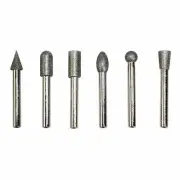 6 PC Diamond Burr Set Die Grinder Bits for Dremel, Drills, Rotary Tools - 1/4" S