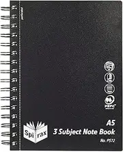 Spirax P572 Pp 3 Subject Book A5 S/O 300 Pages Black A5 S/O 300 Pgs Black