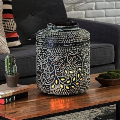 Home Lantern, Small, Green Patina - Noble House - Meagher 15 in. Large Green Pa