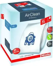 Miele AirClean 3D Efficiency Dust Bag, Type GN, Allergy XL-Pack, 8 Bags, 2 Pre-M