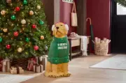 2.5 ft LED Golden Retriever Merry Christmas Dog Home Depot Holiday Blow Mold
