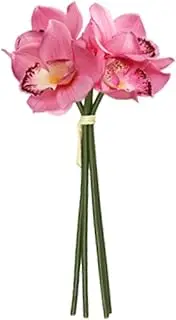 FLCPJGV Artificial Cymbidium Orchid for Decoration in The Living Area, Wedding, Your Partner, Dark Pink, as described