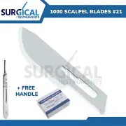 1000 Scalpel Blades #21 Surgical Dental ENT Instruments with Free #4 BP Handle