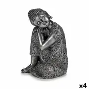 Decorative Figure Buddha Sitting Silver 20 x 30 x 20 Cm 4 Units