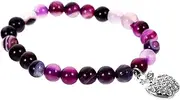 [IWOWHERO] Gemstone Stretchy Bracelet Women's Charm Bracelet Amethyst Charm Bracelet for Girlfriend Crystal Beads