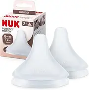 NUK Perfect Match Teats | 0+ Months | Anti Colic Vent | Flexible and Soft | Small Silicone Teat | Set of 2
