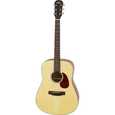 Aria 100 Series Dreadnought Acoustic Guitar Matte Natural Spruce Top Sapele Back