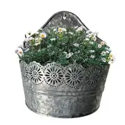 Lily’s Home Indoor Outdoor Wall Mounted Planter with Floral Accents for