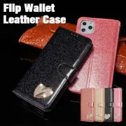 Shockproof Glitter Flip Wallet Card Holder Case For iPhone 16 15 14 13 12 11 Pro