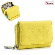 Small Leather Women's Wallet with Zipper Coin Pocket, Mini Wallet