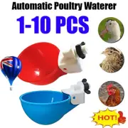 Automatic Cups Water Feeder Drinker Chicken Waterer Poultry Chook Bird BH
