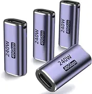 DuHeSin USB C Coupler (4 Pack) USB C Female to Female Adapter with PD 240W 40 Gbps 8K 60hz Video Compatible for Thunderbolt 4/3, MacBook Pro/Air, USB-C HUB, Magsafe and More Type C Devices