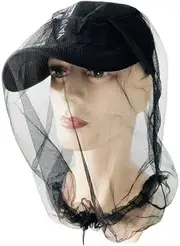 Mosquito Head Net Mesh Anti Bug Insect Head Net Mosquito Face Protection for Outdoor Fishing Camping Hiking - Black