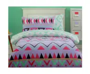 Tribal Dream 250TC Cotton Quilt Doona Duvet Cover Set Purple Single